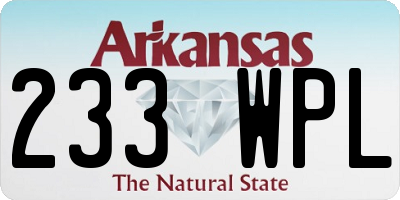 AR license plate 233WPL