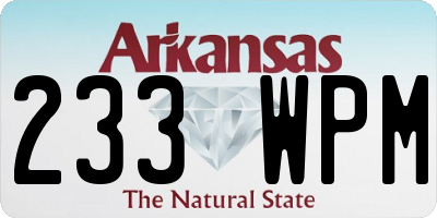 AR license plate 233WPM