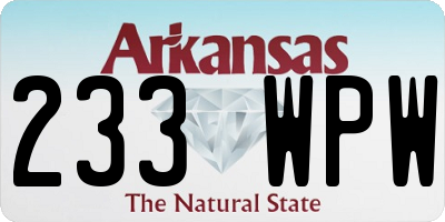 AR license plate 233WPW