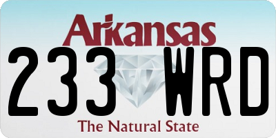 AR license plate 233WRD