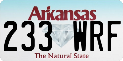 AR license plate 233WRF