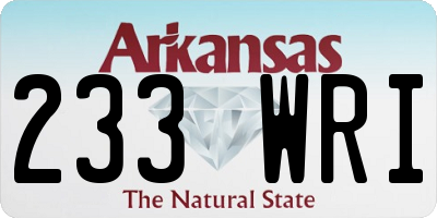 AR license plate 233WRI