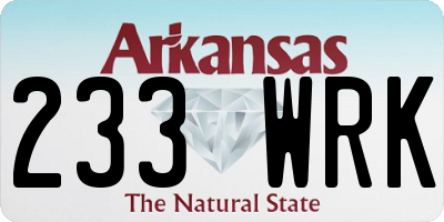 AR license plate 233WRK