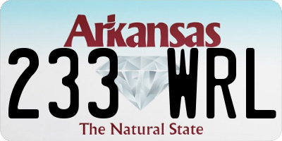 AR license plate 233WRL