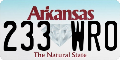 AR license plate 233WRO