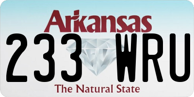 AR license plate 233WRU