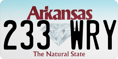 AR license plate 233WRY