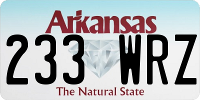 AR license plate 233WRZ