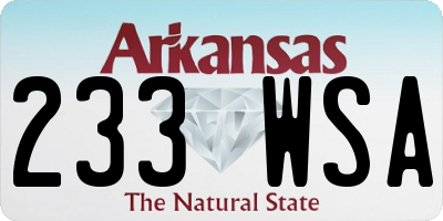 AR license plate 233WSA