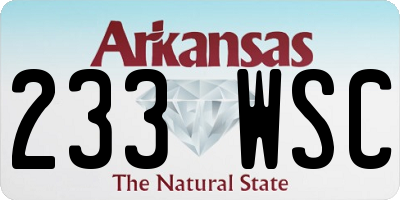 AR license plate 233WSC