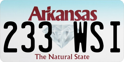 AR license plate 233WSI