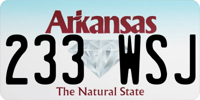 AR license plate 233WSJ