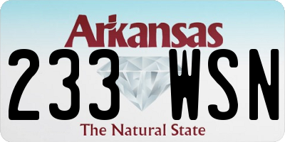 AR license plate 233WSN
