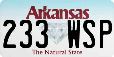 AR license plate 233WSP