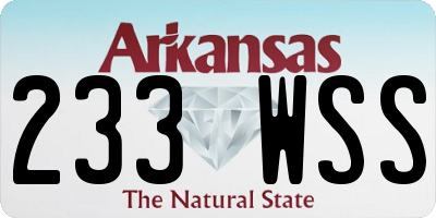 AR license plate 233WSS
