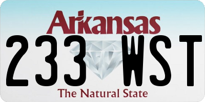 AR license plate 233WST