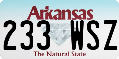 AR license plate 233WSZ