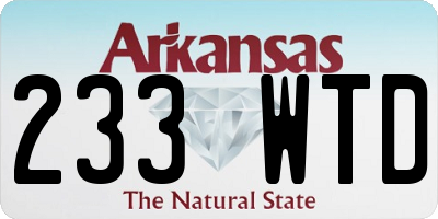 AR license plate 233WTD