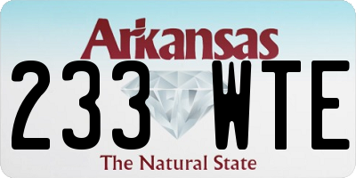 AR license plate 233WTE