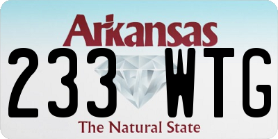 AR license plate 233WTG