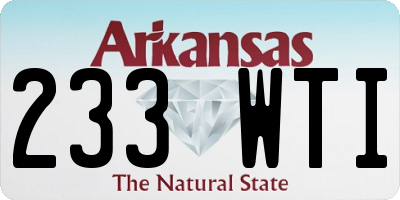 AR license plate 233WTI