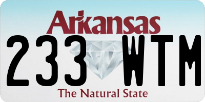 AR license plate 233WTM