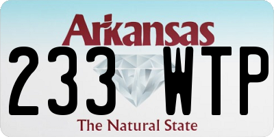 AR license plate 233WTP