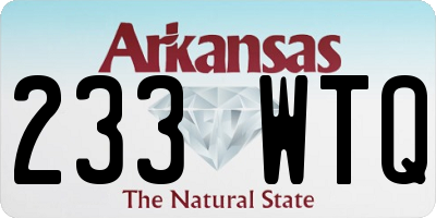 AR license plate 233WTQ