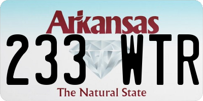 AR license plate 233WTR