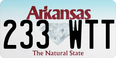 AR license plate 233WTT