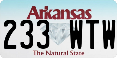 AR license plate 233WTW