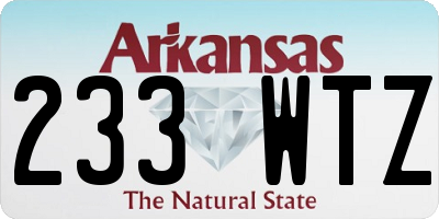 AR license plate 233WTZ
