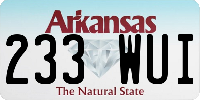 AR license plate 233WUI