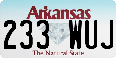 AR license plate 233WUJ
