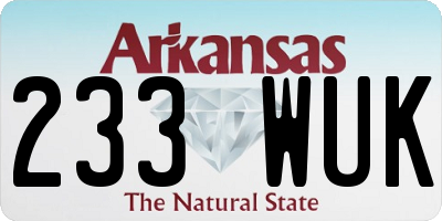 AR license plate 233WUK