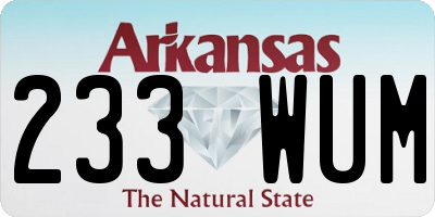 AR license plate 233WUM