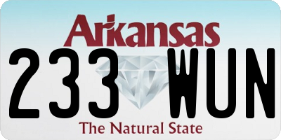 AR license plate 233WUN