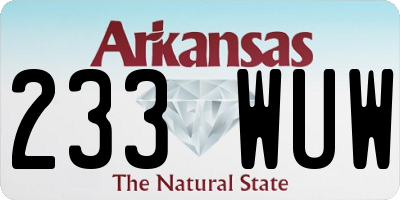 AR license plate 233WUW