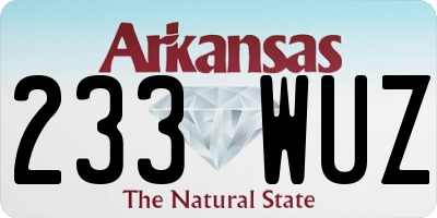 AR license plate 233WUZ