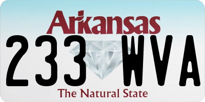 AR license plate 233WVA