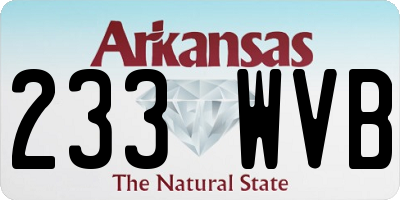 AR license plate 233WVB