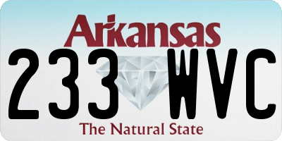 AR license plate 233WVC