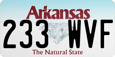 AR license plate 233WVF