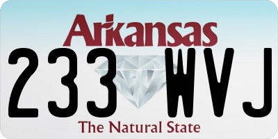 AR license plate 233WVJ