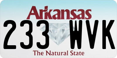 AR license plate 233WVK