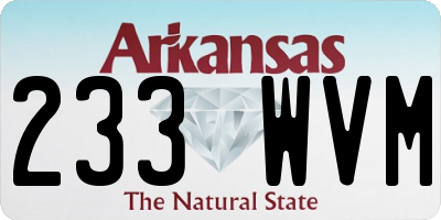AR license plate 233WVM