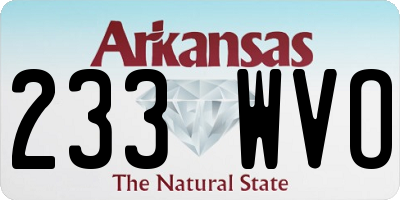 AR license plate 233WVO