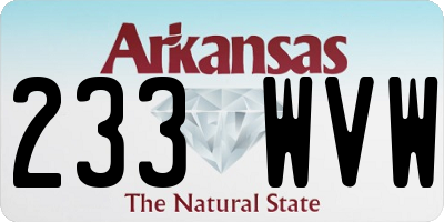 AR license plate 233WVW