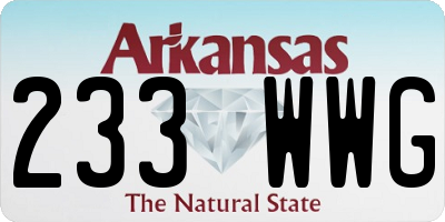 AR license plate 233WWG