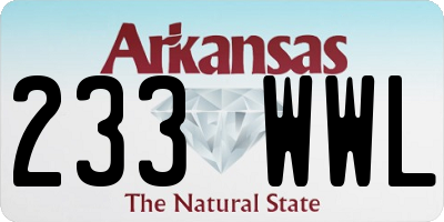 AR license plate 233WWL